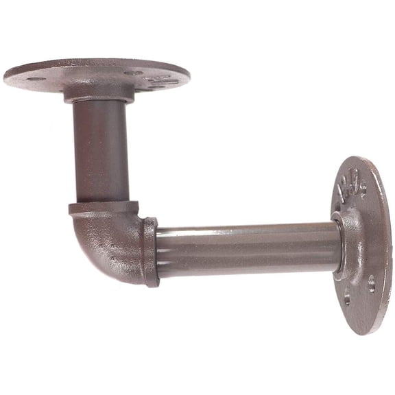 ATT Rustic Floating Shelf Brackets Industrial Iron Pipe Shelf Brackets 25mm Diameter 2 Pack In Grey