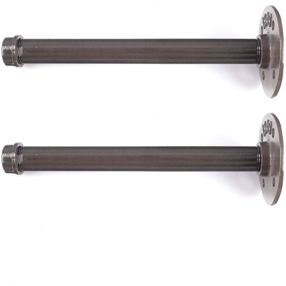 ATT Rustic Floating Shelf Brackets Industrial Iron Pipe Shelf Brackets 25mm Diameter 2 Pack In Grey