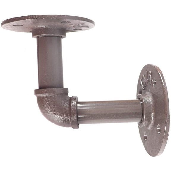 ATT Rustic Floating Shelf Brackets Industrial Iron Pipe Shelf Brackets 25mm Diameter 2 Pack In Grey
