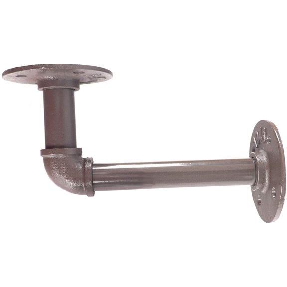 ATT Rustic Floating Shelf Brackets Industrial Iron Pipe Shelf Brackets 25mm Diameter 2 Pack In Grey