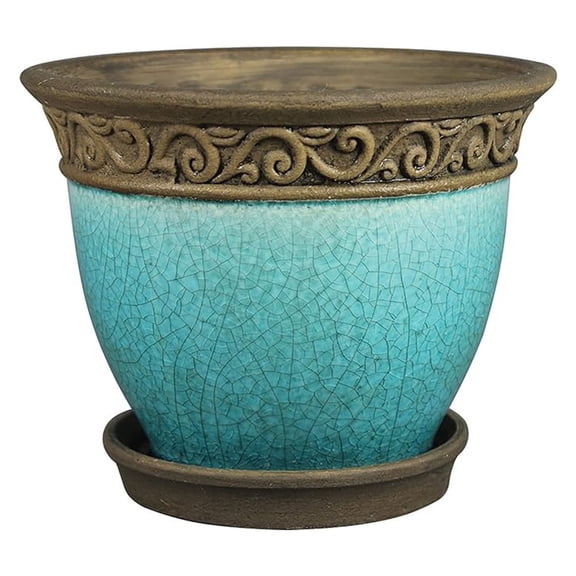ATT SOUTHERN 077077 Crm-030720 8" Teal Cadiz Planter