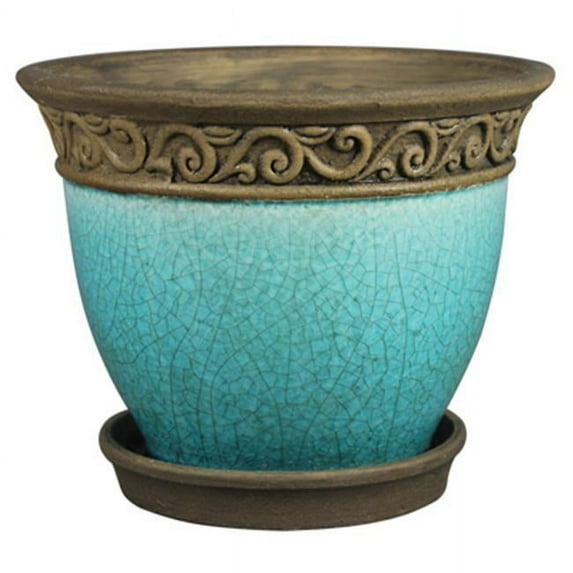 ATT Southern 212195 Cadiz Planter - Teal - 6 in.