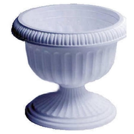 ATT Southern UR1212WH 12" White Grecian Urn Plastic Porch Planters - Quantity of 4