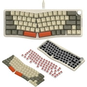 ATTACK SHARK AKS068 Alice Layout Wired Mechanical Keyboard, Gasket Mount 68 Keys Ergonomic 60% Gaming Keyboard USB-C, VIA-Programmable, Hot-Swappable Tactile Switch, RGB Backlit, Knob, NKRO, PC/MAC