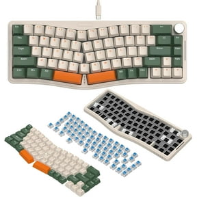 ATTACK SHARK AKS068 Alice Layout Wired Mechanical Keyboard, Gasket Mount 68 Keys Ergonomic 60% Gaming Keyboard USB-C, VIA-Programmable, Hot-Swappable Tactile Switch, RGB Backlit, Knob, NKRO, PC/MAC