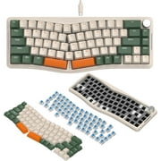 ATTACK SHARK AKS068 Alice Layout Wired Mechanical Keyboard, Gasket Mount 68 Keys Ergonomic 60% Gaming Keyboard USB-C, VIA-Programmable, Hot-Swappable Tactile Switch, RGB Backlit, Knob, NKRO, PC/MAC