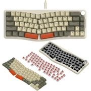 ATTACK SHARK AKS068 Alice Layout Wired Mechanical Keyboard, Gasket Mount 68 Keys Ergonomic 60% Gaming Keyboard USB-C, VIA-Programmable, Hot-Swappable Tactile Switch, RGB Backlit, Knob, NKRO, PC/MAC