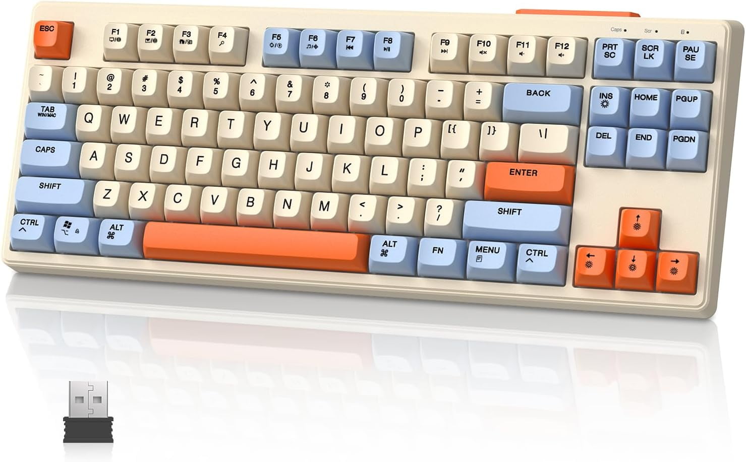ATTACK SHARK Anti-ghosting Bluetooth Gaming Keyboard, Creamy Blue