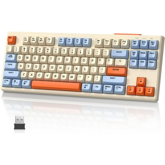 ATTACK SHARK Anti-ghosting Bluetooth Gaming Keyboard, Creamy Blue