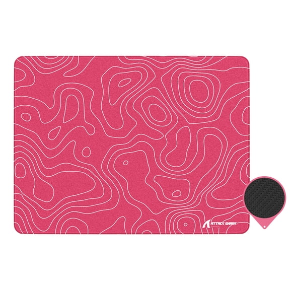 ATTACK SHARK CM02SE Esports Gaming Mouse Pad, Soft Composite Fiber Control Surface, 3mm Ultra-Slim Recessed Edges, Non-Slip Base, Sweat-Resistant, FPS MOBA PC Gaming Mat, 15.9x12x1.57in –Rose Contour