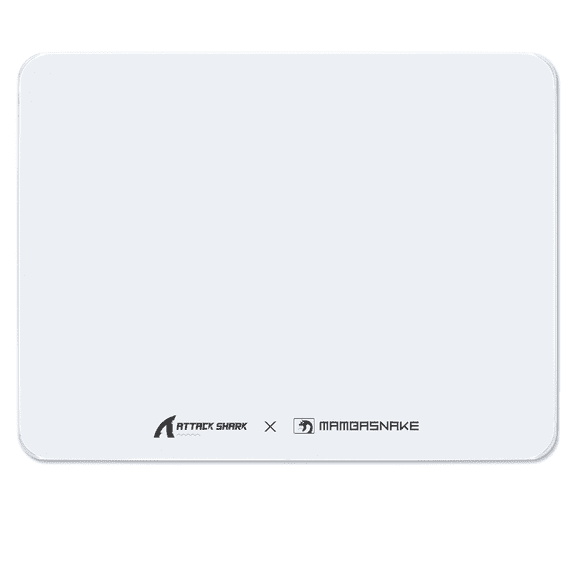 ATTACK SHARK CM05 SE Tempered Glass Mouse Pad, 16.1''×12.2'' Large Hard Gaming Mouse Pad, Nano-Etched Surface, 9H Anti-Scratch, Anti-Slip Base, White