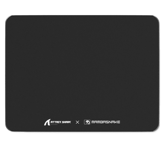 ATTACK SHARK CM05 SE Tempered Glass Mouse Pad, 16.1''×12.2'' Large Hard Gaming Mouse Pad, Nano-Etched Surface, 9H Anti-Scratch, Anti-Slip Base, Black