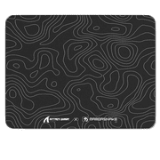 ATTACK SHARK CM05 SE Tempered Glass Mouse Pad, 16.1''×12.2'' Large Hard Gaming Mouse Pad, Nano-Etched Surface, 9H Anti-Scratch, Anti-Slip Base, Black Contours