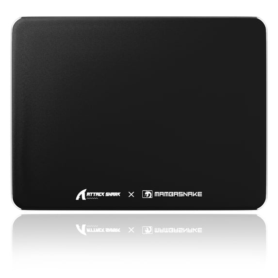 ATTACK SHARK CM05SE Glass Gaming Mouse Pad,16.14x12.20 in Tempered Glass Hard Mouse Pad with Nano-Textured Surface, Non-Slip PU Leather Base,9H Scratch Resistant Large Mouse Mat for FPS &PC Gaming