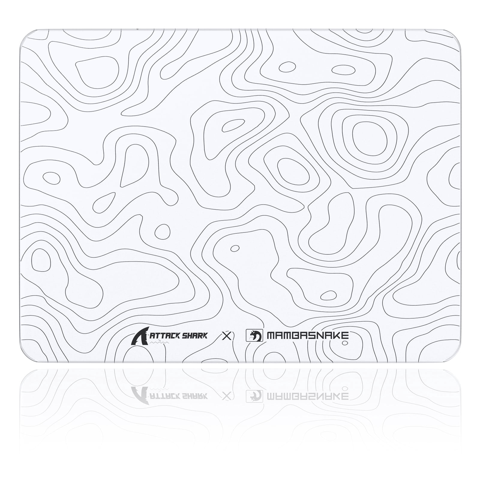 ATTACK SHARK CM05SE Glass Gaming Mouse Pad,16.14x12.20 in Tempered Glass Hard Mouse Pad with Nano-Textured Surface, Non-Slip PU Leather Base,9H Scratch Resistant Large Mouse Mat for FPS &PC Gaming