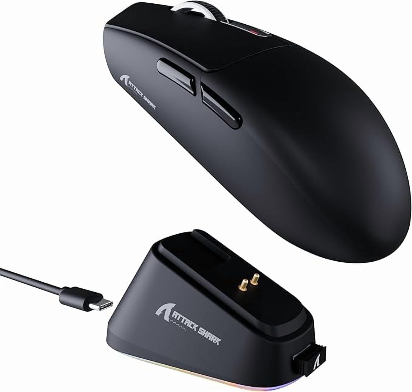 ATTACK SHARK G3PRO Gaming Mouse with Magnetic Charging Dock, PixArt PAW3311 Gaming Sensor, BT/2.4G Wireless/Wired Gaming Mouse, 25000 DPI, Gamer Mice for Win11/Xbox/PS/Mac (Black)