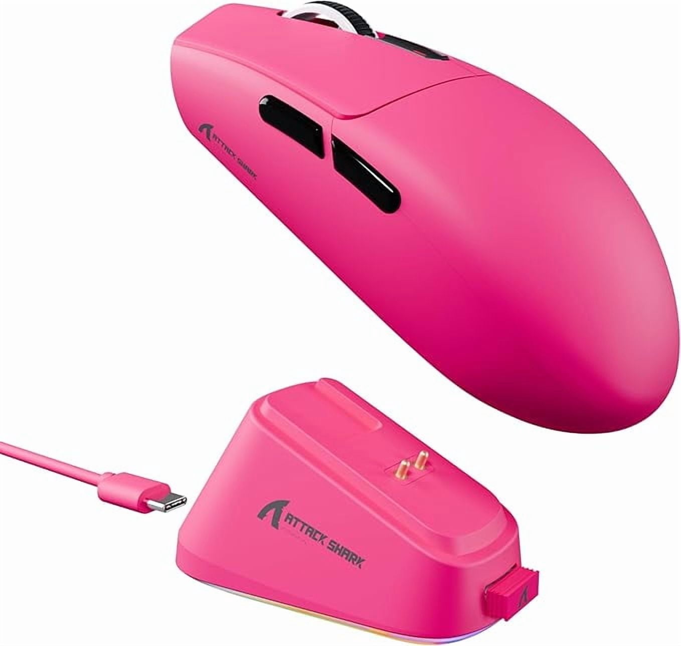 ATTACK SHARK G3PRO Gaming Mouse with Magnetic Charging Dock, PixArt PAW3311 Gaming Sensor, BT/2.4G Wireless/Wired Gaming Mouse, 25000 DPI, Gamer Mice for Win11/Xbox/PS/Mac (Berry Red)