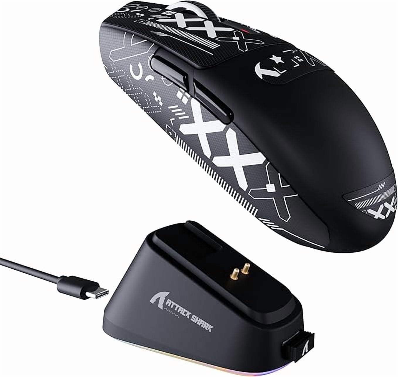 ATTACK SHARK G3PRO Gaming Mouse with Magnetic Charging Dock, PixArt PAW3311 Gaming Sensor, BT/2.4G Wireless/Wired Gaming Mouse with Grip Tape, 25000 DPI, Gamer Mice for Win11/Xbox/PS/Mac (Black)