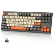 ATTACK SHARK Gaming Keyboard with Dual Mode Bluetooth 5.0/2.4Ghz TLK Mechanical Feeling Keyboard Mac,Rechargeable Anti-ghosting PBT 75% Wireless Keyboard Backlit for Silent Office/Gaming-Glimmer