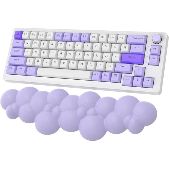ATTACK SHARK Gaming Keyboard Wrist Rest Pad,Memory Foam Keyboard Palm Rest, Ergonomic Hand Rest,Wrist Rest for Computer Keyboard,Laptop,Mac,Lightweight for Easy Typing Pain Relief-Purple