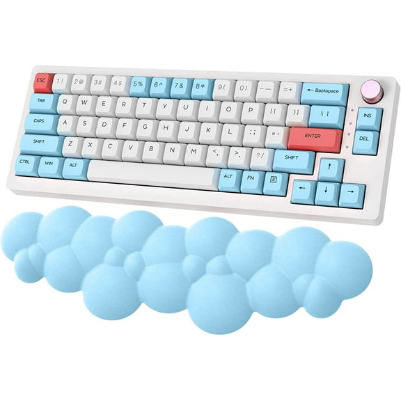 ATTACK SHARK Gaming Keyboard Wrist Rest Pad,Memory Foam Keyboard Palm Rest, Ergonomic Hand Rest,Wrist Rest for Computer Keyboard,Laptop,Mac,Lightweight for Easy Typing Pain Relief-Blue