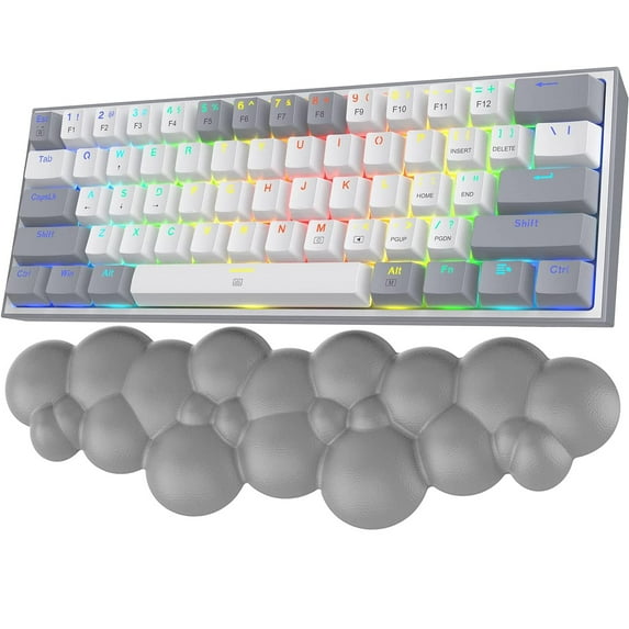 ATTACK SHARK Gaming Keyboard Wrist Rest Pad,Memory Foam Keyboard Palm Rest, Ergonomic Hand Rest,Wrist Rest for Computer Keyboard,Laptop,Mac,Lightweight for Easy Typing Pain Relief-Grey