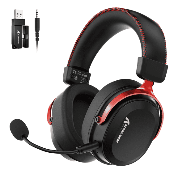ATTACK SHARK L30PRO Wireless Gaming Headset,7.1 Surround Sound, 50mm Drivers,20ms Low Latency,Detachable Noise-Canceling Microphone, Aluminum Alloy Frame,Quad-Mode Connectivity