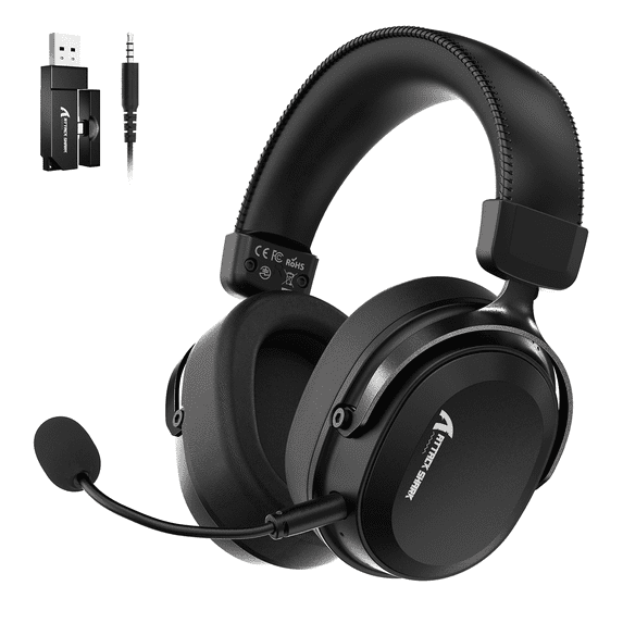 ATTACK SHARK L30PRO Wireless Gaming Headset,7.1 Surround Sound, 50mm Drivers,20ms Low Latency,Detachable Noise-Canceling Microphone, Aluminum Alloy Frame,Quad-Mode Connectivity