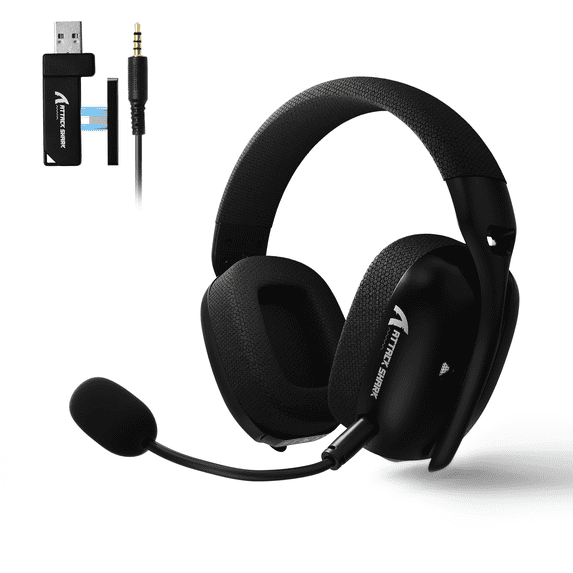 ATTACK SHARK L80PRO Wireless Gaming Headset Detachable Dual Microphone Tri-Mode(2.4GHz USB C&A Dongle/BT/Wired) Ergonomics For PC Mac PS4 PS5 Xbox one Switch Mobile - Black