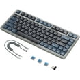 thumbnail image 1 of ATTACK SHARK Low Profile Mechanical Keyboard 75%,BT5.0/2.4G/Cable,PBT,White Backlit-Blue Switch, 1 of 7