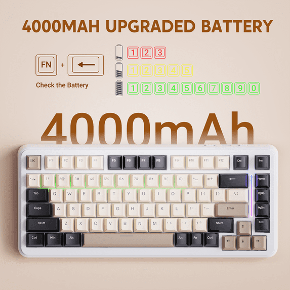 ATTACK SHARK M86 Tri-mode Gasket Mechanical Keyboard 75% Tri-Mode Wireless Gaming Keyboard, Side Print PBT Keycap, Hot-Swappable