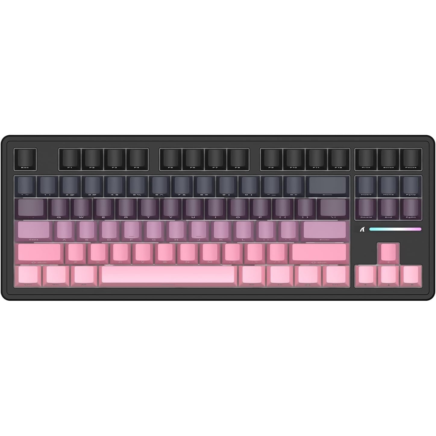ATTACK SHARK M87PRO Wireless Mechanical Gaming Keyboard,Hot Swappable Gasket RGB Custom Keyboard,Linear Switch&Side Printed PBT Keycaps,BT5.0/2.4Ghz/Type-C,5000mAh Battery for Win Mac,Gradient Pink