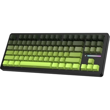 ATTACK SHARK M87PRO Wireless Mechanical Gaming Keyboard,Hot Swappable Gasket RGB Custom Keyboard,Linear Switch&Side Printed PBT Keycaps,BT5.0/2.4Ghz/Type-C,5000mAh Battery for Win Mac,Gradient Green