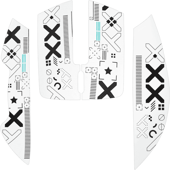 ATTACK SHARK Mouse Anti-Slip Grip Tape for Superlight Wireless Gaming Mice,Universal Fit, Sweat-Resistant, Elastic Side Grips, Effortless Application, Ultra-Thin Design (0.5mm/0.02in)- White