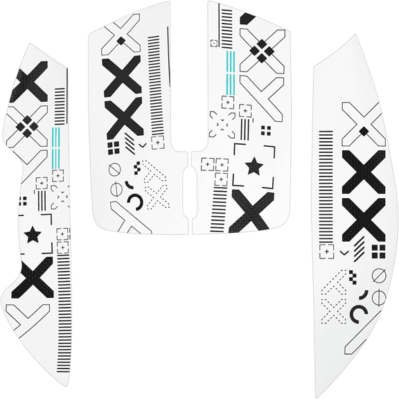 ATTACK SHARK Mouse Anti-Slip Grip Tape for Superlight Wireless Gaming Mice,Universal Fit, Sweat-Resistant, Elastic Side Grips, Effortless Application, Ultra-Thin Design (0.5mm/0.02in)- White