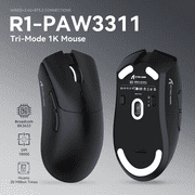 ATTACK SHARK R1 SUPERLIGHT Mouse with Tape, PixArt PAW3311 Gaming Sensor, BT/2.4G Wireless/Wired Gaming Mouse, 6 Adjustable DPI up to 18000, 65 Hrs Battery, Office Mice for Win11/Xbox/PS/Mac