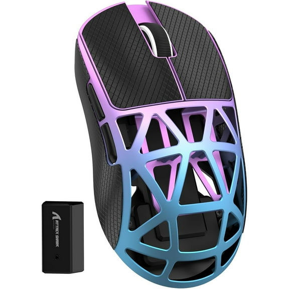 ATTACK SHARK R2 Wireless 8K Magnesium Alloy Mouse with Grip Tape, PixArt PAW3950 Gaming Sensor, Wireless 8K, 48g SUPERLIGHT, BT/2.4G/Wired, Adjustable DPI 42000, Mice for Win11/Xbox/PS/Mac -Purple