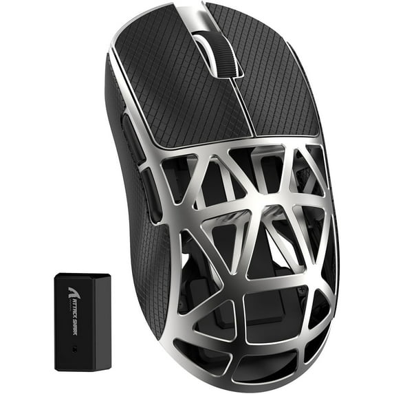 ATTACK SHARK R2 Wireless 8K Magnesium Alloy Mouse with Grip Tape, PixArt PAW3950 Gaming Sensor, Wireless 8K, 48g SUPERLIGHT, BT/2.4G/Wired, Adjustable DPI 42000, Office for Win11/Xbox/PS/Mac -Gray