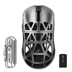 ATTACK SHARK R2PRO Gaming Mouse 8K with Mouse Coiled Cable 45g Magnesium Alloy SUPERLIGHT Mouse, PixArt PAW3950 Gaming Sensor, 6 Adjustable DPI up to 42000, Bluetooth/2.4G Wireless/Wired