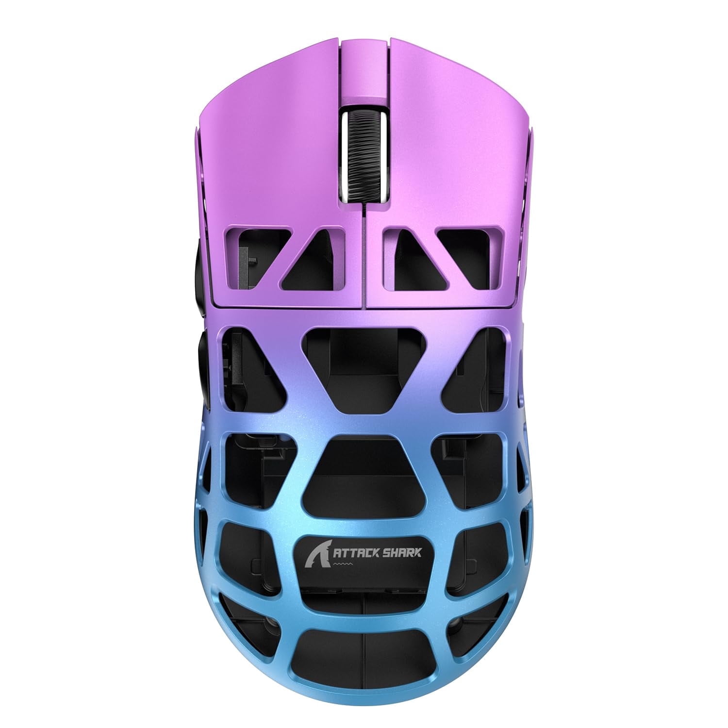 ATTACK SHARK R3 46g Superlight Magnesium Alloy Wireless Gaming Mouse, BT/2.4Ghz/Wired Computer Mouse, 8000Hz Wireless Polling Rate, PAW3395 26K DPI Sensor, Programmable Mice, PC/Laptop/Mac (Purple)