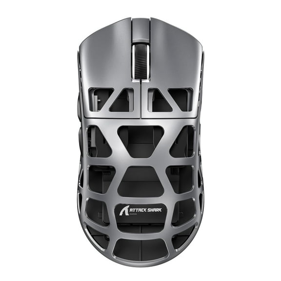 ATTACK SHARK R3 46g Superlight Wireless Gaming Mouse, Magnesium Alloy BT/2.4Ghz/Wired Computer Mouse, PAW3395 26K DPI Sensor, 8000Hz Wireless Polling Rate Programmable Mice for PC/Laptop/Mac (Grey)