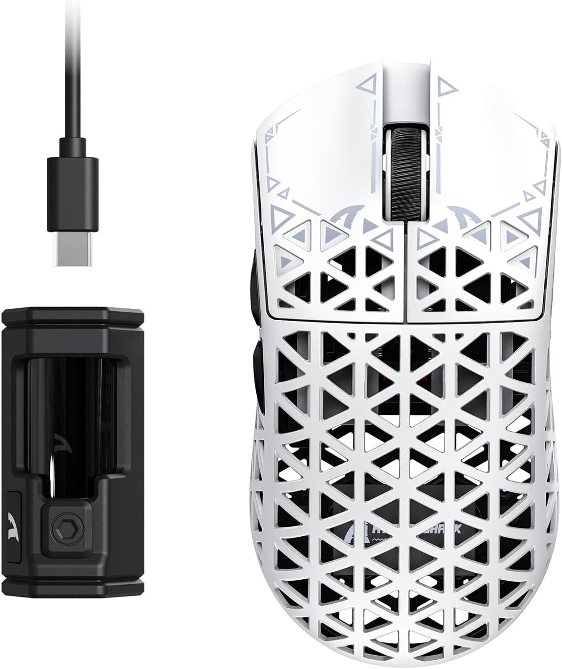 ATTACK SHARK R5 Ultra Carbon Fiber Wireless 8K Gaming Mouse 39g SUPERLIGHT, PixArt PAW3950MAX Gaming Sensor, 8000Hz Wireless Polling Rate, MCU Nordic 52840, DPI up to 42000, BT/2.4G Wireless/Wired