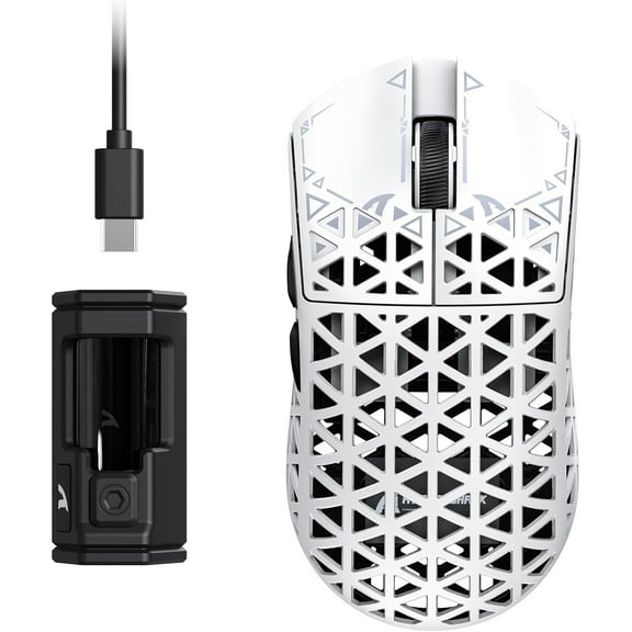 ATTACK SHARK R5 Ultra Carbon Fiber Wireless 8K Gaming Mouse 39g SUPERLIGHT, PixArt PAW3950MAX Gaming Sensor, 8000Hz Wireless Polling Rate, MCU Nordic 52840, DPI up to 42000, BT/2.4G Wireless/Wired