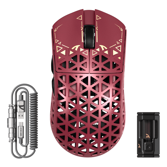 ATTACK SHARK R5Ultra Carbon Fiber Wireless 8K PAW3950MAX Gaming Mouse with 8K Coiled Cable,39g SUPERLIGHT, 8K Hz Wireless Polling Rate, MCU Nodic 52840, DPI up to 42000, BT/2.4G Wireless/Wired