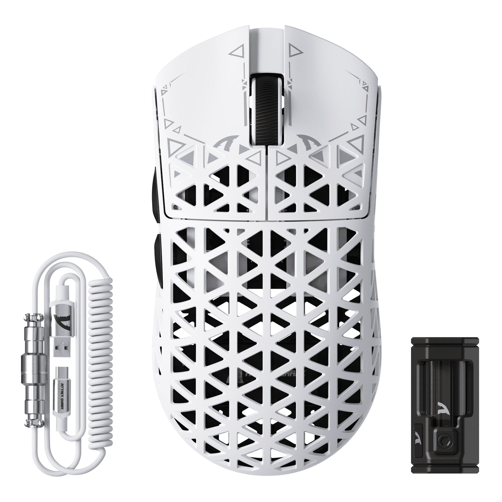 ATTACK SHARK R5Ultra Carbon Fiber Wireless 8K PAW3950MAX Gaming Mouse with 8K Coiled Cable,39g SUPERLIGHT, 8K Hz Wireless Polling Rate, MCU Nodic 52840, DPI up to 42000, BT/2.4G Wireless/Wired