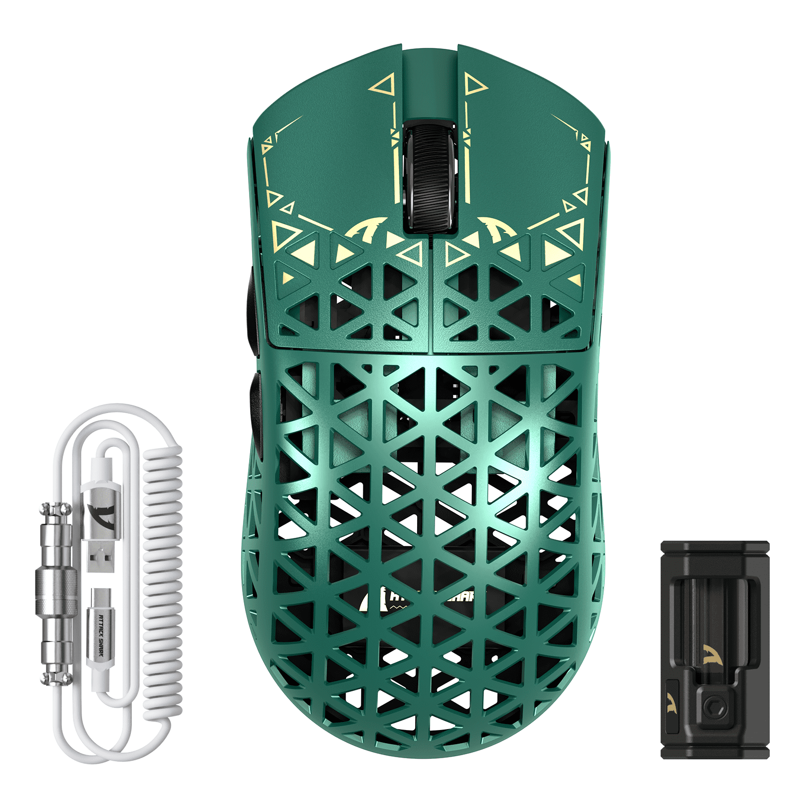 ATTACK SHARK R5Ultra Carbon Fiber Wireless 8K PAW3950MAX Gaming Mouse with 8K Coiled Cable,39g SUPERLIGHT, 8K Hz Wireless Polling Rate, MCU Nodic 52840, DPI up to 42000, BT/2.4G Wireless/Wired