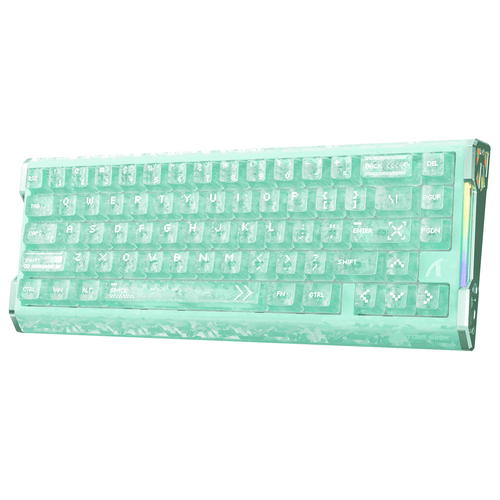 ATTACK SHARK R68 HE 60% Wired RGB Gaming Keyboard, Hall Effect Magnetic Switches, 8000Hz Polling Rate, Rapid Trigger, PC/Mac Compatible, Green