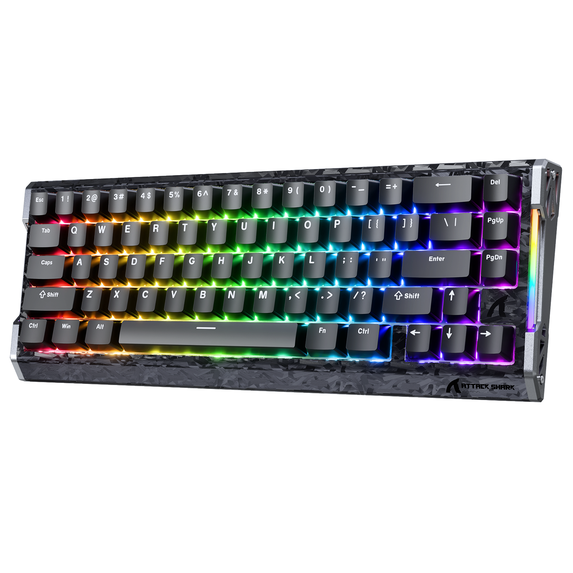 ATTACK SHARK R68 HE 8KHz RGB Gaming Corded Electric Computer Keyboard, Ice White, Black