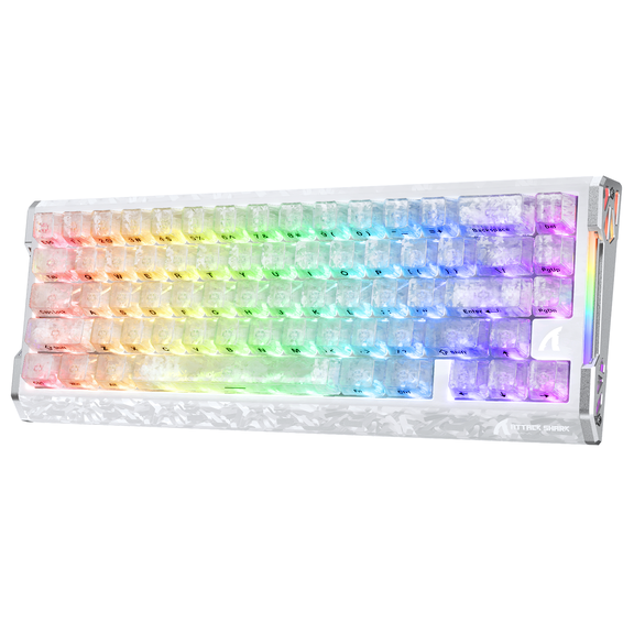 ATTACK SHARK R68 HE 60% Wired Gaming Keyboard, Rapid Trigger, 8KHz Polling Rate, Hall Effect Magnetic Switches, RGB Backlit, PC/Mac Compatible, White
