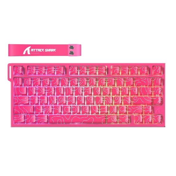 ATTACK SHARK R82 HE Rapid Trigger TKL Wired Mechanical Gaming Keyboard with Driver for PC & Mac, Pink